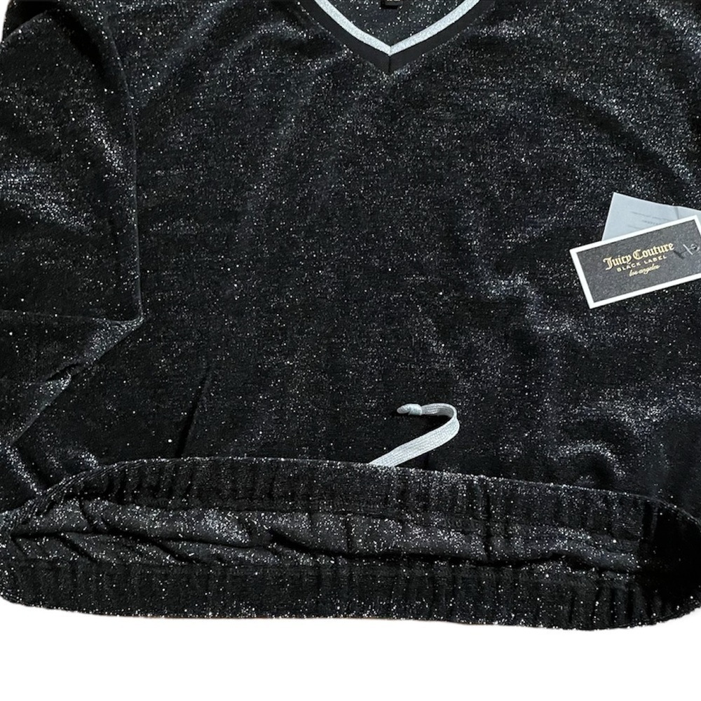 Juicy Couture Pitch Black Lurex Velour Pullover Size Medium NWT - Picture 5 of 5